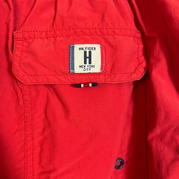 Tommy Hilfiger Men's 8" Inseam Solid Red Swim Trunks - Picture 5 of 7